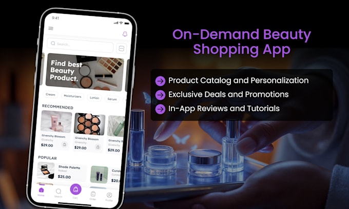 develop a custom on demand beauty shopping app like sephora, glamsquad