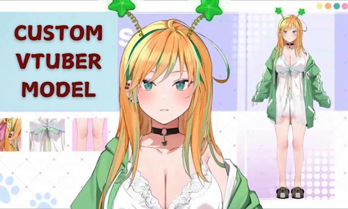 draw and rig live2d vtuber model 2d anime vtuber model live 2d vtuber commission