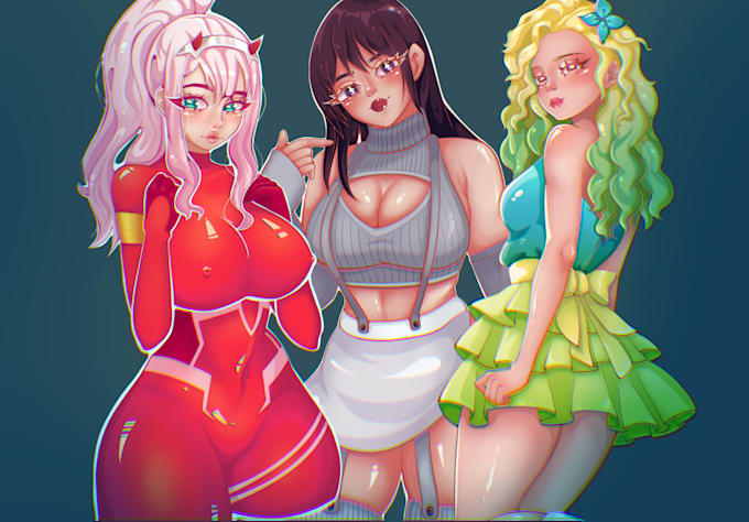 draw anime art, character illustration, digital art, nsfw