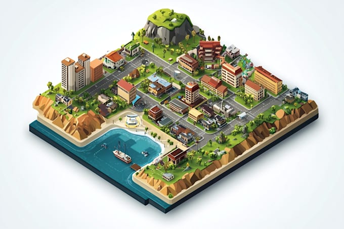 draw a unique vector or isometric map