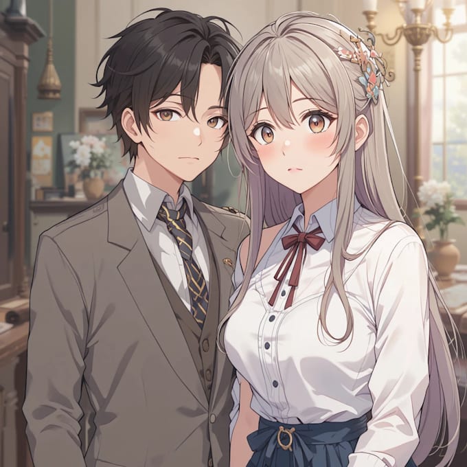 draw your couple character with anime style