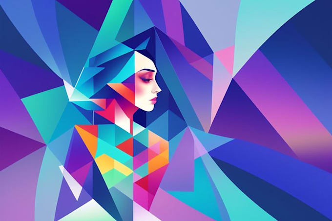create abstract geometric digital art