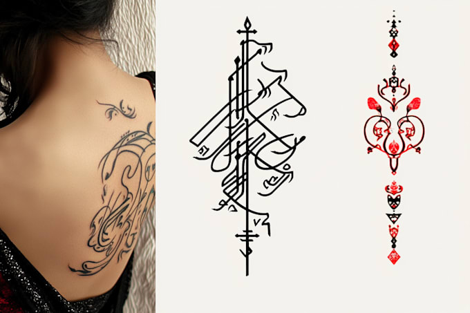 design tattoo with arabic and persian calligraphy