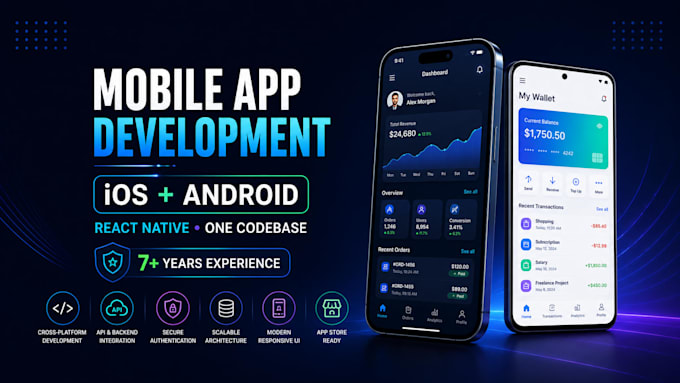 develop a professional mobile app for ios and android with react native