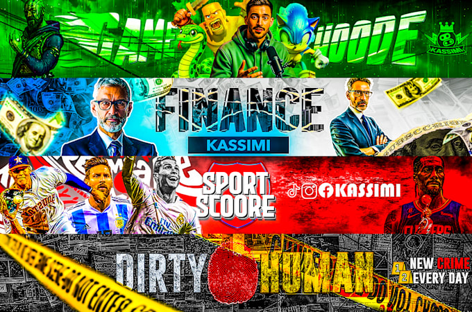 design professional youtube banner for you
