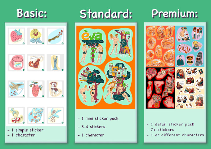 design custom stickers or sticker packs in a unique style