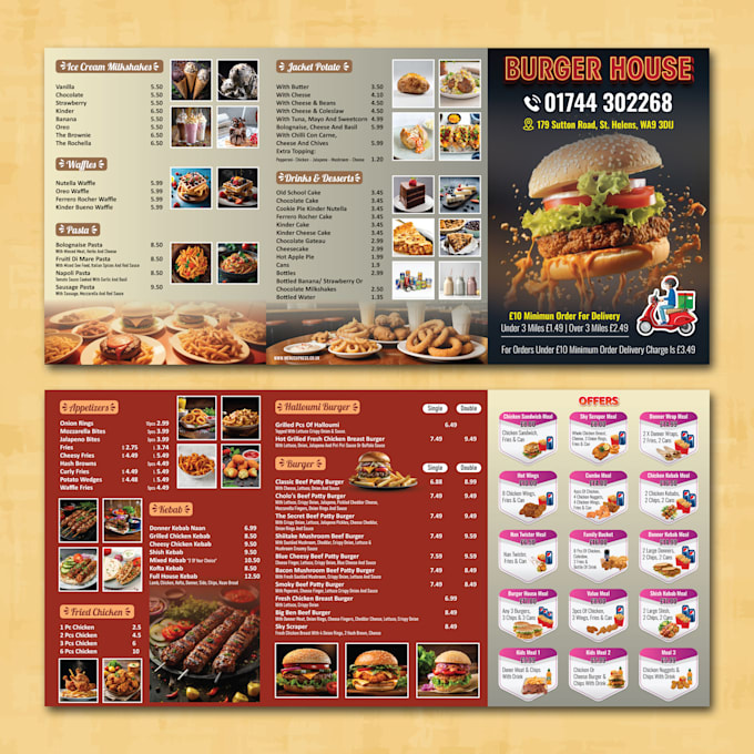 create perfect takeaway or dine in menu