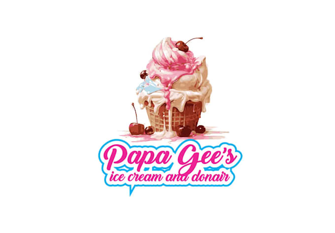 do create ice cream logo design with unlimited review