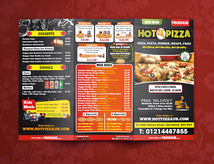 create perfect takeaway or dine in menu