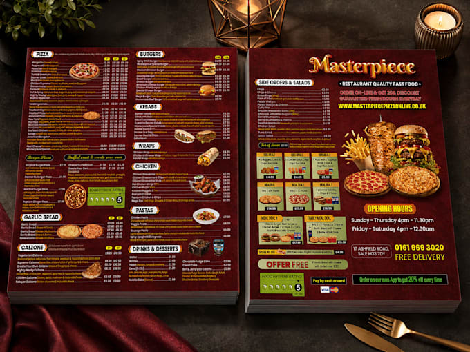 create perfect takeaway or dine in menu