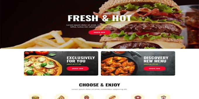 design and develop responsive wordpress websites for fast food business