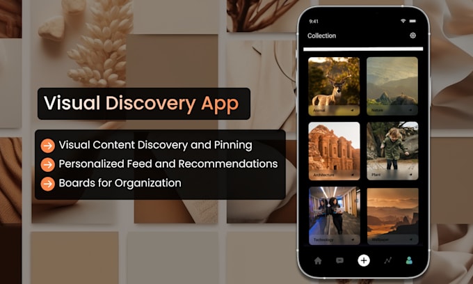 develop a custom idea discovery and sharing app like pinterest, instagram