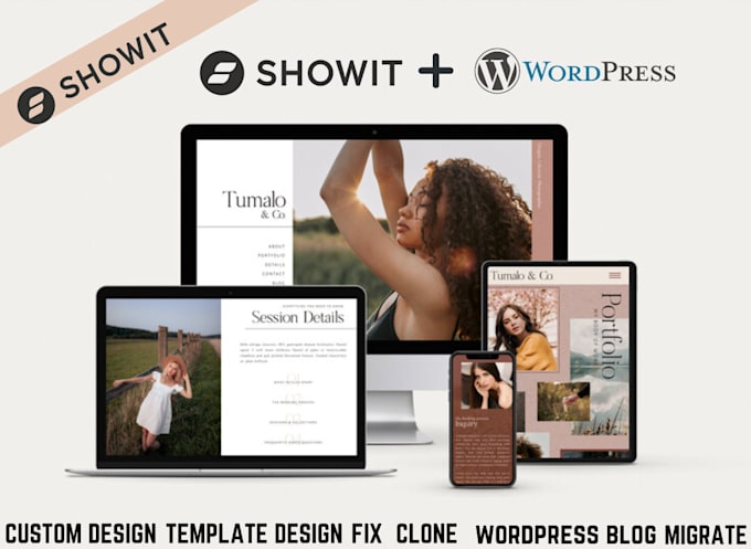 build custom drag and drop showit website showit template fix wp blog in 24hours