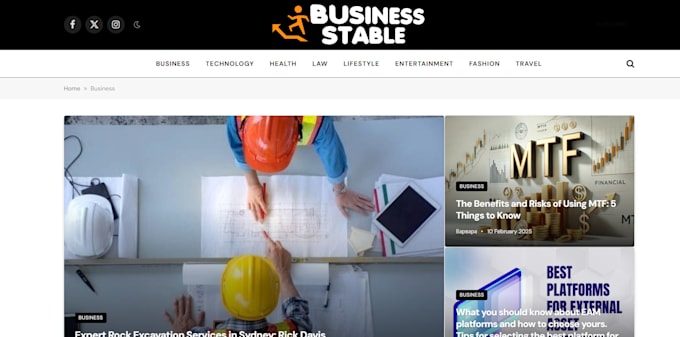 publish an interview or article on business stable