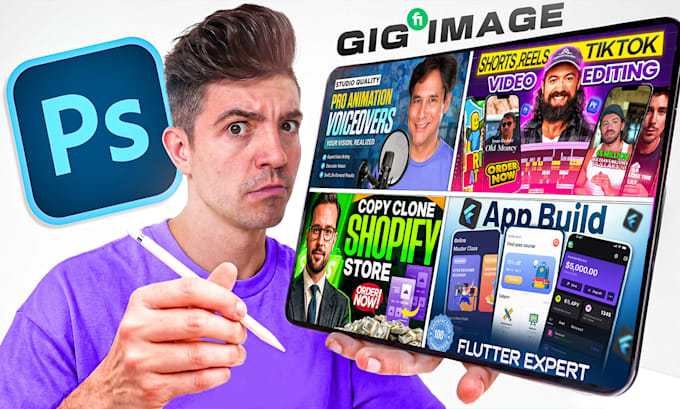 create clickable fiverr gig image thumbnail, gig covers and gig picture