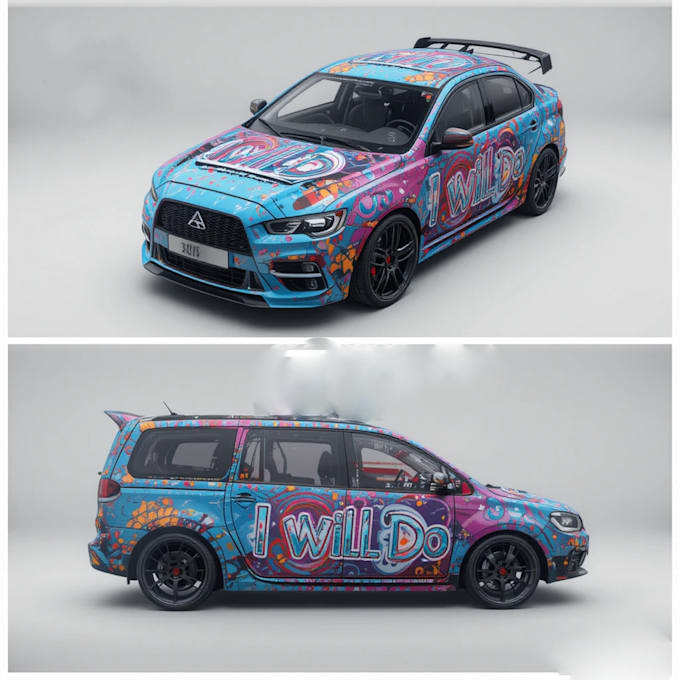 make a racing sport car wrap design