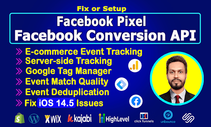 setup facebook pixel conversion API for clickfunnels, kajabi, ghl, wix with GTM