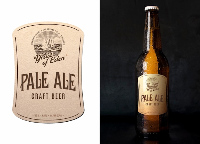 create a vintage inspired beer or wine label design