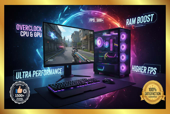 overclock cpu, ram memory, GPU graphics card, increase PC games fps performance