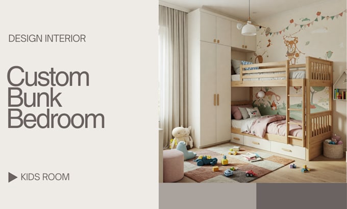 design bunk bed for kid in small interior saving spaces
