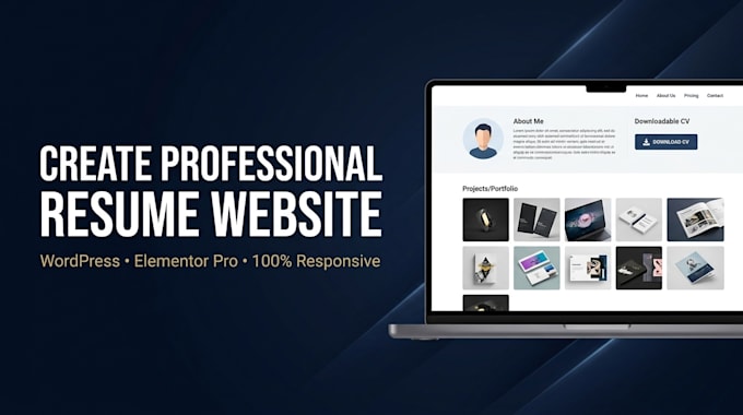 create professional wordpress resume and portfolio website