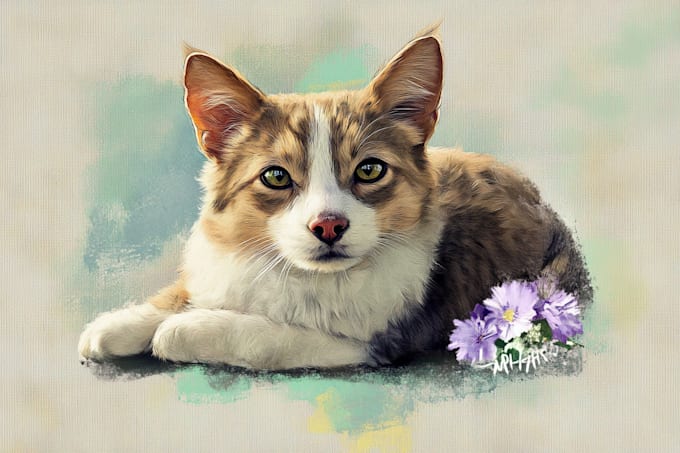 create a custom watercolor pet portrait or pet painting