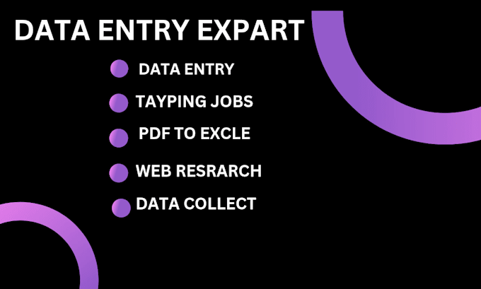 Do data entry, email list, web research, copy paste, tayping job, data ...