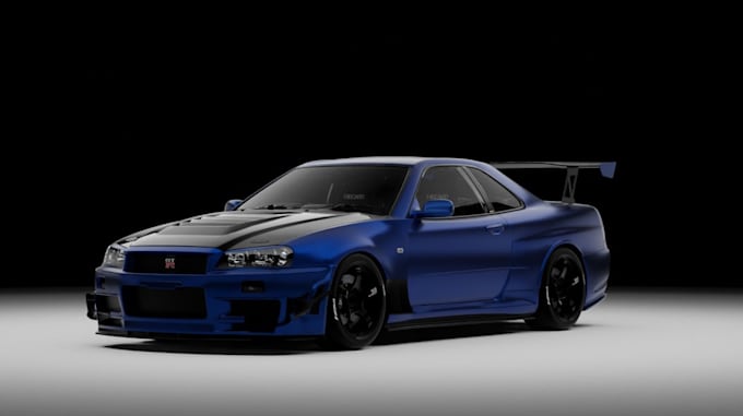 Make 3d assetto corsa car model, realistic car render, sport game car ...