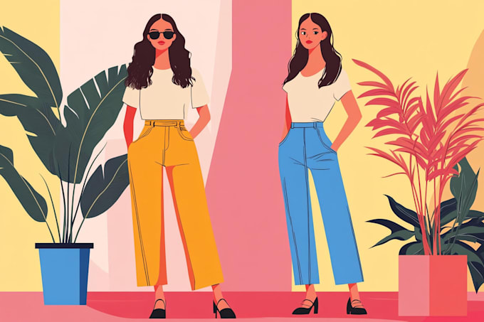 create flat vector minimalist character illustration
