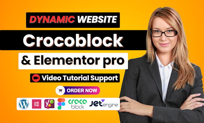 develop dynamic wordpress website using crocoblock, elementor, jet engine, acf