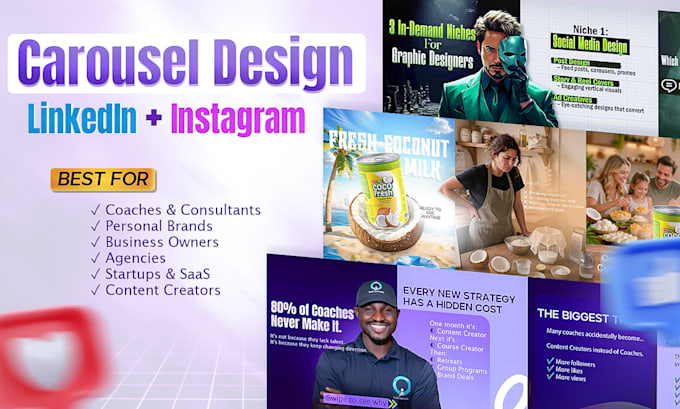 design linkedin carousel and instagram carousel