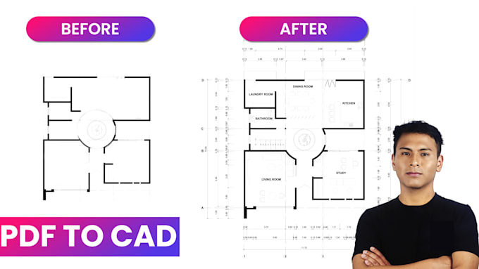 transfer PDF floor plans to cad