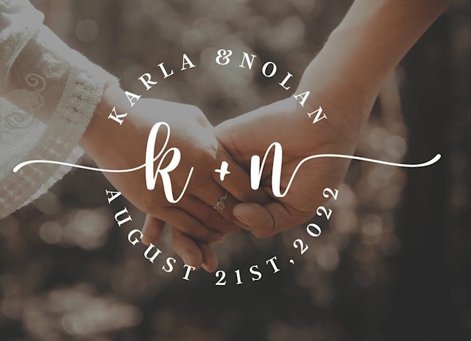 design wedding logo, wedding monogram and initials with in 10 hours