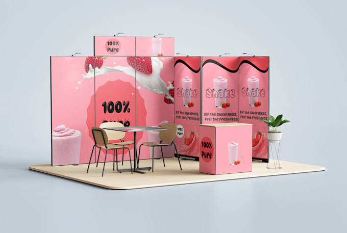design trade show booth and backdrop banner professionally