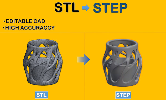 convert stl to step, iges or solidworks editable model