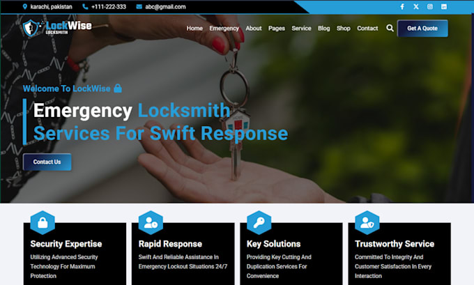 build locksmith landing page website door installation website wordpress website