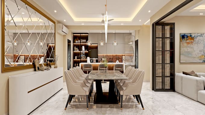 create interior and exterior design, photorealistic 3d visualization