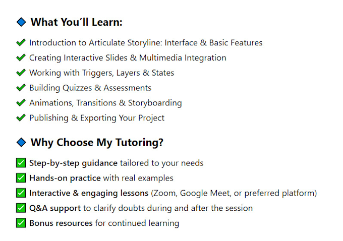 teach you articulate storyline