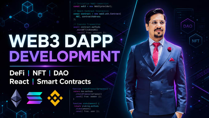 develop a secure web3 dapp with defi, nft and smart contract integration