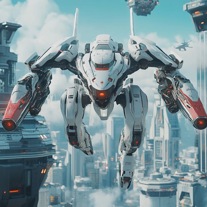 make mecha robot armor character and concept mecha