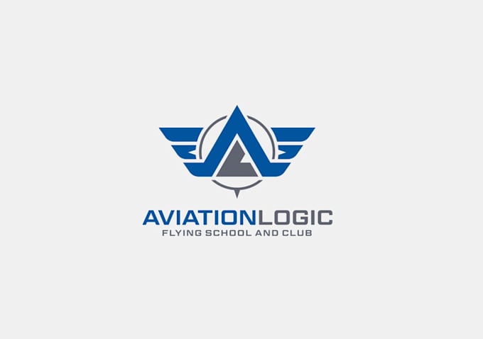 design creative aviation helicopter plane club logo