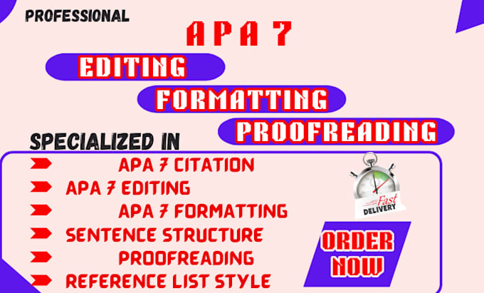 professionally edit format proofread your document in apa 7 style