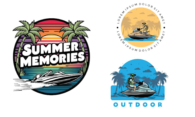 design amazing summer jetski logo