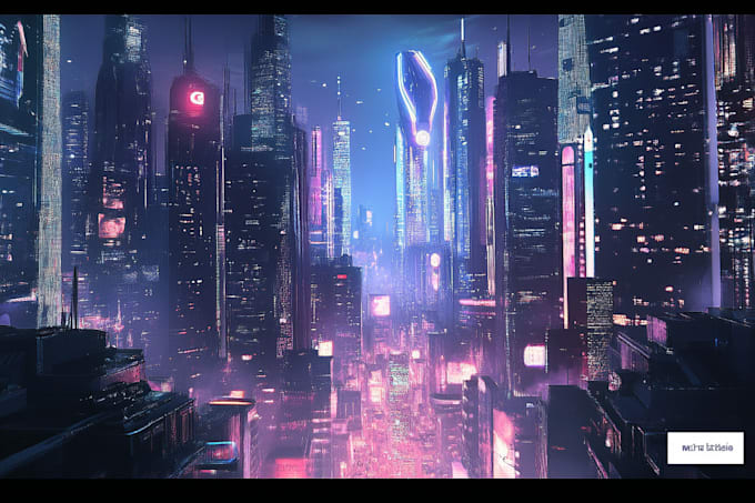 do cyberpunk scifi futuristic city