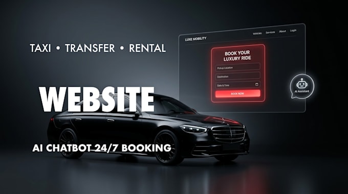 build your booking website for taxi, transfer or car rental with ai chatbot