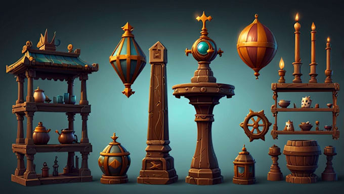 design 2d, 3d game model, game assets, icon, rpg maker environment, probs art