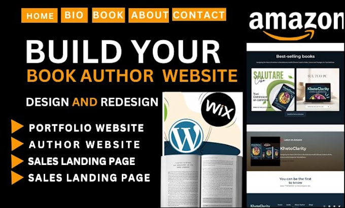 design an author website, book landing page, or ebook site in wordpress