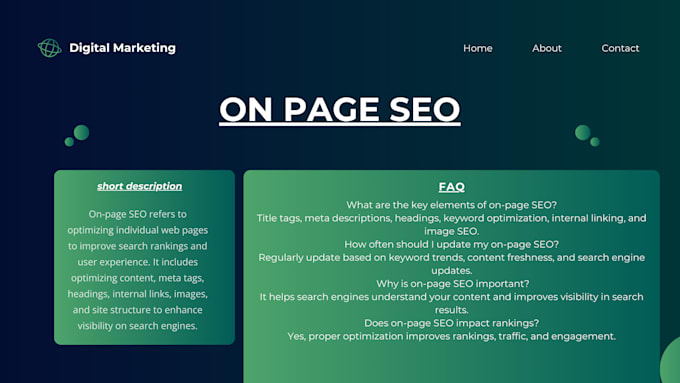 fix on page SEO issues to improve google ranking