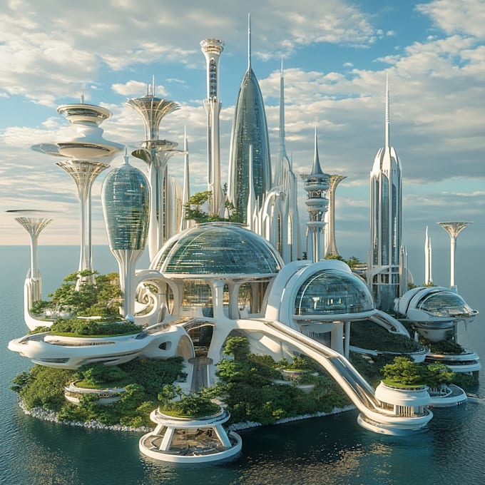 Design science fiction city, cyberpunk concept art by Chelseaarikou ...