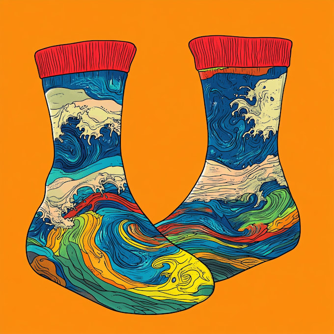 draw a creative socks unique sock design for you